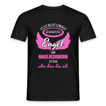 Nageldesignerin Engel - Männer T-Shirt - Schwarz - Vorne - AI Model Male 178 light (178cm)