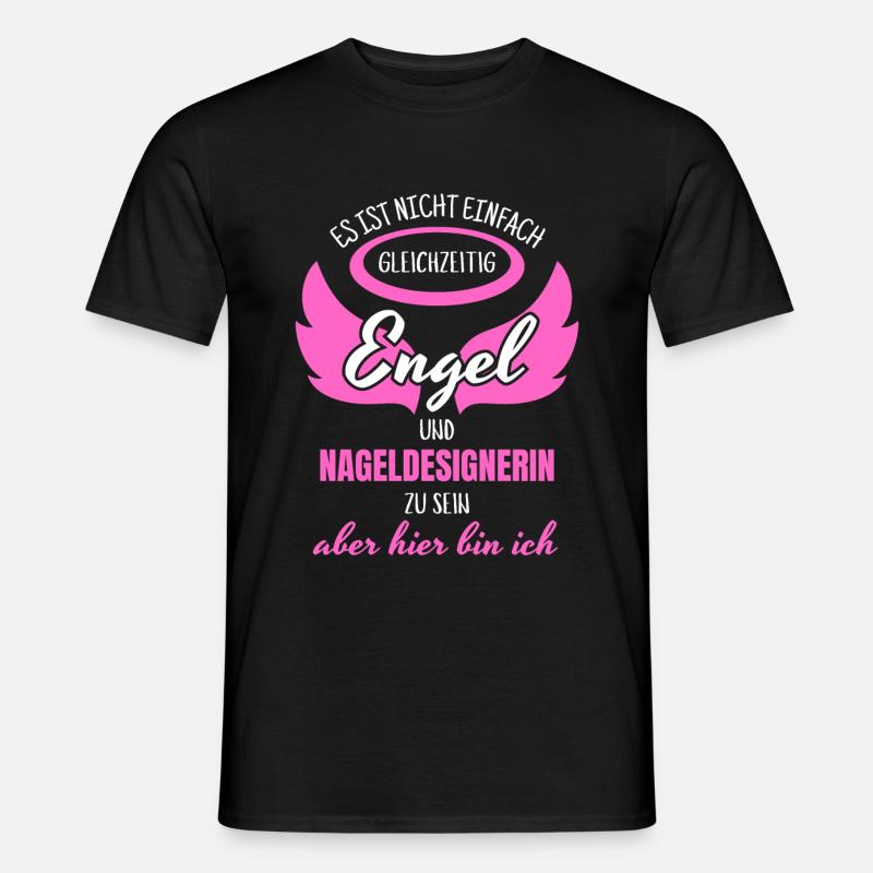 Nageldesignerin Engel - Männer T-Shirt - Schwarz