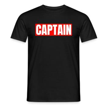 Boot Stuff Captain Funny Pontoon Boat Seaboat - Men's T-Shirt - black - Front - AI Model Male 178 light (178cm)