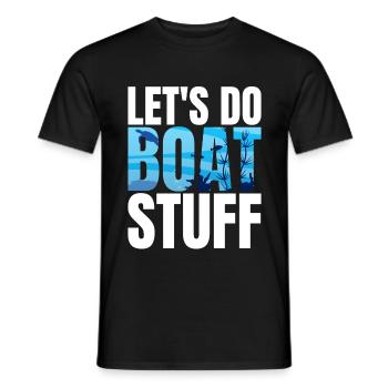Boot Stuff Captain Funny Pontoon Boat Seaboat - Men's T-Shirt - black - Front - AI Model Male 178 light (178cm)