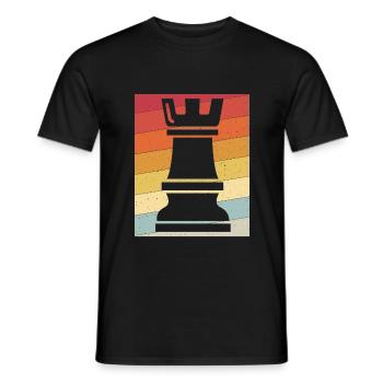 Les échecs roi figure rétro cadeau - T-shirt homme - noir - Devant - AI Model Male 178 light (178cm)