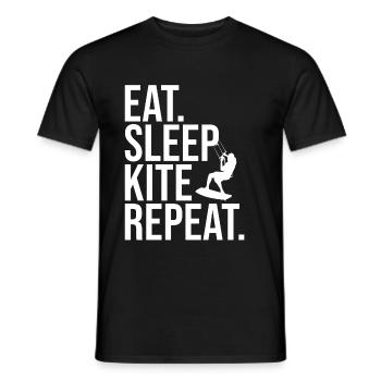 Kiteboarding Kite Kite Eat Sleep Kite KiteSurfing - Men's T-Shirt - black - Front - AI Model Male 178 light (178cm)