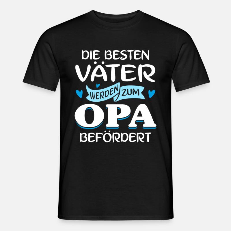 Die besten Väter werden zum Opa befördert - Männer T-Shirt - Schwarz