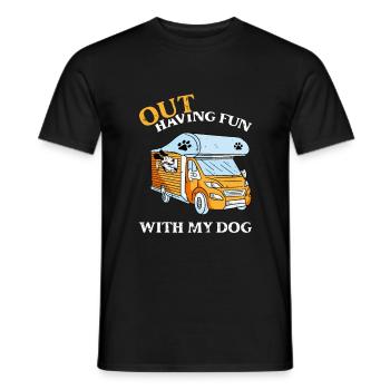 Out Having Fun With My Dog - Camping Motorhome - Men's T-Shirt - black - Front - AI Model Male 178 light (178cm)