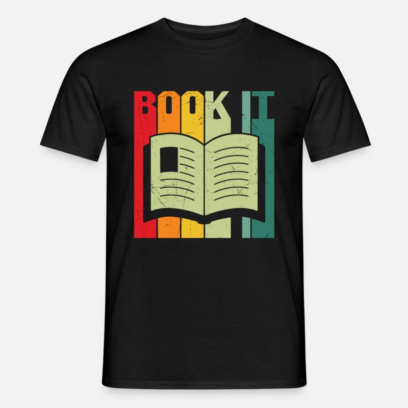 Book it reading book lover - Männer T-Shirt - Schwarz