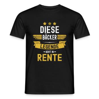 Bäcker Rentner Spruch Diese Legende Geht In Rente - Männer T-Shirt - Schwarz - Vorne - AI Model Male 178 light (178cm)