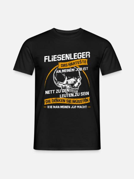 Fliesenleger Sarkastischer Sarkasmus Spruch - Männer T-Shirt - Schwarz