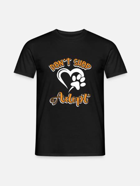 Don’t Shop adopt animal welfare rescue - T-shirt homme - noir