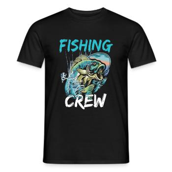 Équipage de pêche - T-shirt homme - noir - Devant - AI Model Male 178 light (178cm)