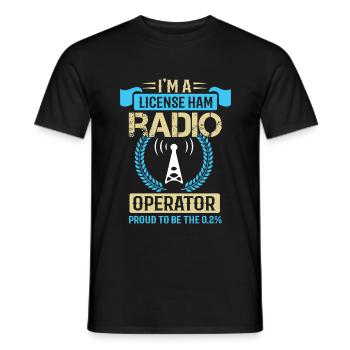 Propriétaire de la licence de radio amateur - T-shirt homme - noir - Devant - AI Model Male 178 light (178cm)