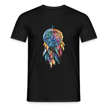 Dreamcatcher Traumfänger Mode für Damen - Männer T-Shirt - Schwarz - Vorne - AI Model Male 178 light (178cm)