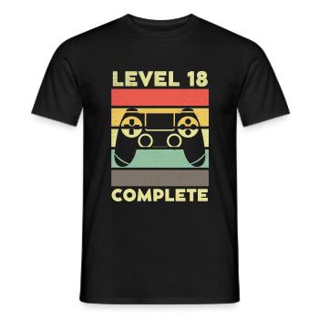 Level 18 Complete 18 years 18th birthday - Men's T-Shirt - black - Front - AI Model Male 178 light (178cm)