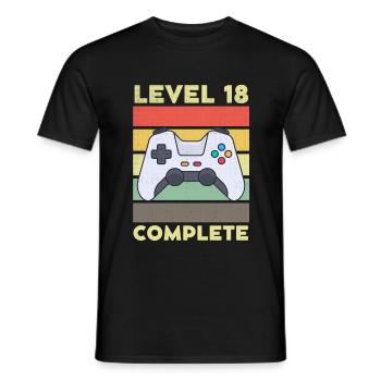 Level 18 Complete 18 years 18th birthday - Men's T-Shirt - black - Front - AI Model Male 178 light (178cm)