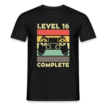 Level 16 Complete 16 Jahre 16. Geburtstag - Männer T-Shirt - Schwarz - Vorne - AI Model Male 178 light (178cm)