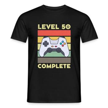 Level 50 Complete 50 years 50th birthday - Men's T-Shirt - black - Front - AI Model Male 178 light (178cm)