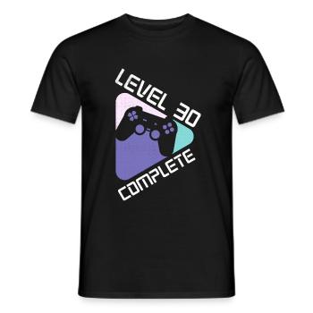 Niveau 30 Complet 30 ans 30e anniversaire - T-shirt homme - noir - Devant - AI Model Male 178 light (178cm)