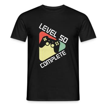 Level 50 Complete 50 years 50th birthday - Men's T-Shirt - black - Front - AI Model Male 178 light (178cm)