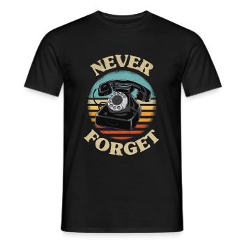 Retro telefon Never Forget Nostalgie Vintage - Männer T-Shirt - Schwarz - Vorne - AI Model Male 178 light (178cm)
