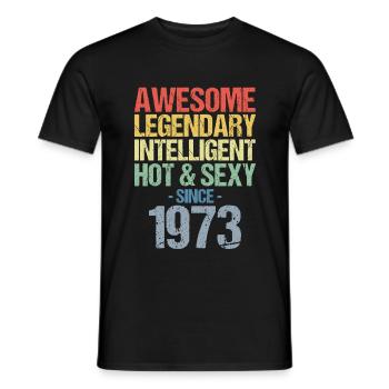 Born 1973 Born 1973 Birthday - Men's T-Shirt - black - Front - AI Model Male 178 light (178cm)