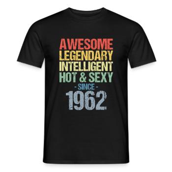 Geboren 1962 Jahrgang 1962 Geburtstag - Männer T-Shirt - Schwarz - Vorne - AI Model Male 178 light (178cm)