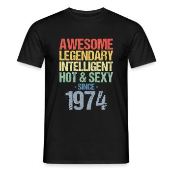 Geboren 1974 Jahrgang 1974 Geburtstag - Männer T-Shirt - Schwarz - Vorne - AI Model Male 178 light (178cm)