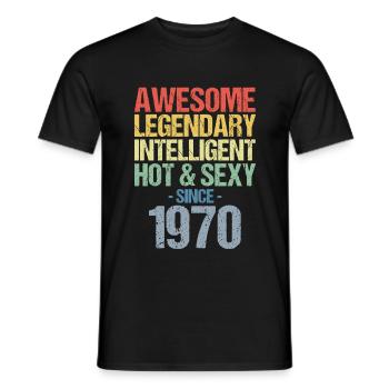Born 1970 Born 1970 Birthday - Men's T-Shirt - black - Front - AI Model Male 178 light (178cm)