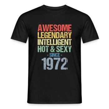 Né en 1972 Né en 1972 Anniversaire - T-shirt homme - noir - Devant - AI Model Male 178 light (178cm)