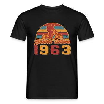 Fahrrad Mountainbike Fahrradfahrer Geburtstag 1963 - Männer T-Shirt - Schwarz - Vorne - AI Model Male 178 light (178cm)