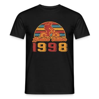 Fahrrad Bike Fahrräder Radfahrerin Geburtstag 1998 - Männer T-Shirt - Schwarz - Vorne - AI Model Male 178 light (178cm)