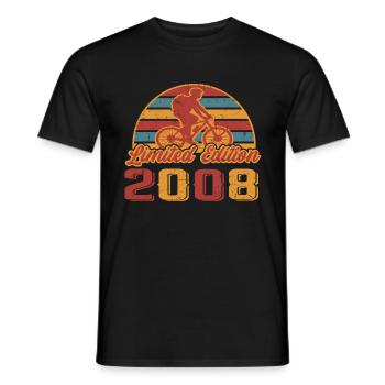Bicycle Bike Cyclist Birthday Year of construction 2008 - Men's T-Shirt - black - Front - AI Model Male 178 light (178cm)