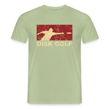 Disc Golf - Men's T-Shirt - sage - Front - AI Model Male 178 light (178cm)