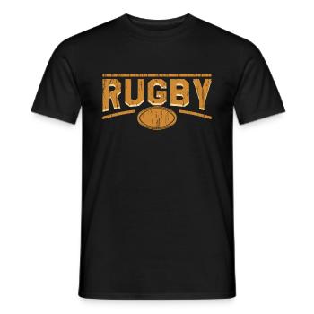 Rugby - Männer T-Shirt - Schwarz - Vorne - AI Model Male 178 light (178cm)
