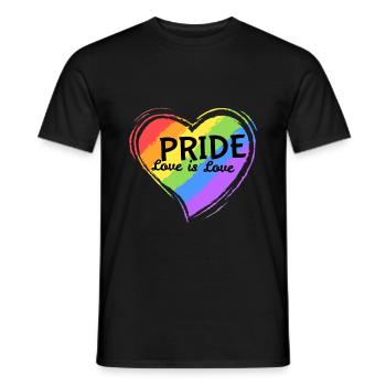 Pride Love is Love , Geschenk, Geschenkidee - Männer T-Shirt - Schwarz - Vorne - AI Model Male 178 light (178cm)
