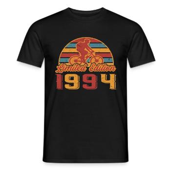 Fahrrad Mountainbike Radfahrerin Geburtstag 1994 - Männer T-Shirt - Schwarz - Vorne - AI Model Male 178 light (178cm)