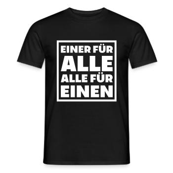 Einer für alle für einen zusammenhalt team wir - Männer T-Shirt - Schwarz - Vorne - AI Model Male 178 light (178cm)