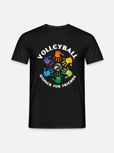 VolleyBall (Sixpack-Edition) - Männer T-Shirt - Schwarz