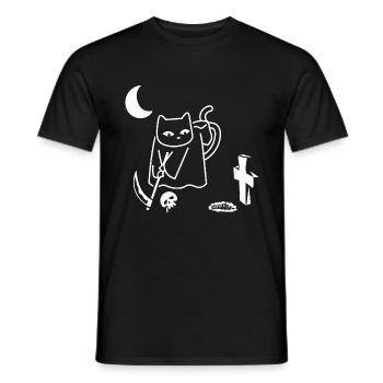 Chat effrayant au golf - T-shirt homme - noir - Devant - AI Model Male 178 light (178cm)