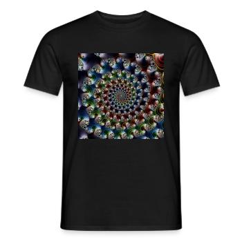 Fractal # 38 - Men's T-Shirt - black - Front - AI Model Male 178 light (178cm)