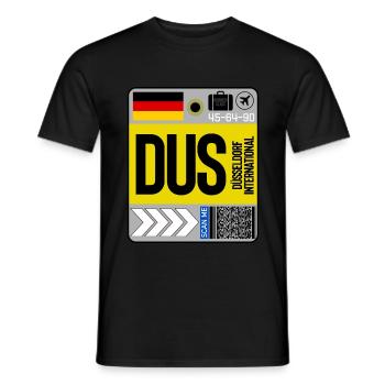 Flughafen Düsseldorf - Männer T-Shirt - Schwarz - Vorne - AI Model Male 178 light (178cm)