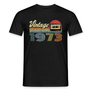 Vintage Since 1973 - Cadeau pour le 48e anniversaire - T-shirt homme - noir - Devant - AI Model Male 178 light (178cm)