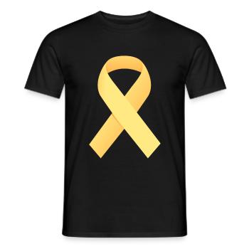Childhood Cancer Awareness Month Gold Ribbon Gift - Men's T-Shirt - black - Front - AI Model Male 178 light (178cm)