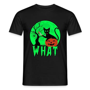 Quel chat avec un couteau, chat effrayant avec un couteau Halloween - T-shirt homme - noir - Devant - AI Model Male 178 light (178cm)