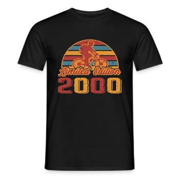Bicycle Birthday Cyclist Built in 2000 - Men's T-Shirt - black - Front - AI Model Male 178 light (178cm)