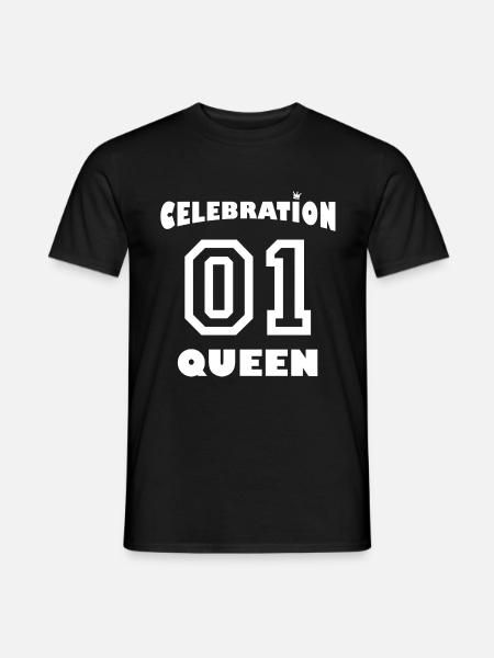 Celebration Queen mit Krone - Männer T-Shirt - Schwarz