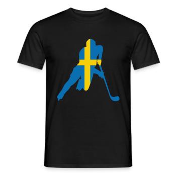 Schwedisches Eishockey - Männer T-Shirt - Schwarz - Vorne - AI Model Male 178 light (178cm)