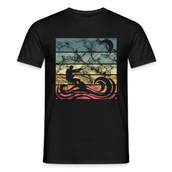 Retro Kitesurfen - Männer T-Shirt - Schwarz - Vorne - AI Model Male 178 light (178cm)