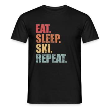 Ski ski ski sports d’hiver Vintage - T-shirt homme - noir - Devant - AI Model Male 178 light (178cm)