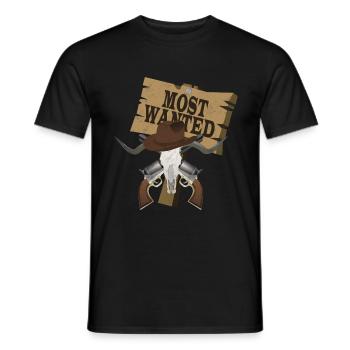 MOST WANTED Style Far West - T-shirt homme - noir - Devant - AI Model Male 178 light (178cm)