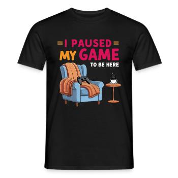 Un design ludique amusant pour les joueurs assignés - T-shirt homme - noir - Devant - AI Model Male 178 light (178cm)