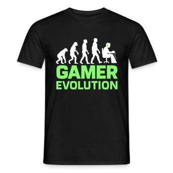 Gamer Evolution Geek du jeu - T-shirt homme - noir - Devant - AI Model Male 178 light (178cm)